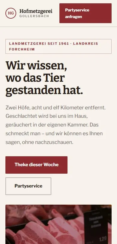 Website-Gestaltung für Metzgerei & Laden