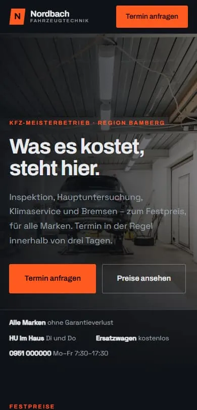 Website-Gestaltung für Kfz & Werkstatt