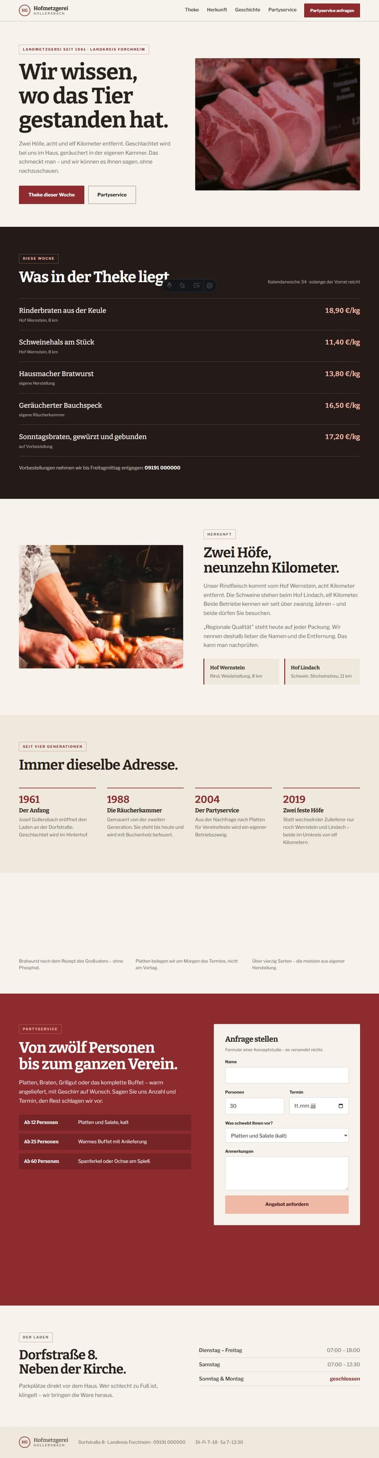 Hofmetzgerei Gollersbach auf Rechner und Handy