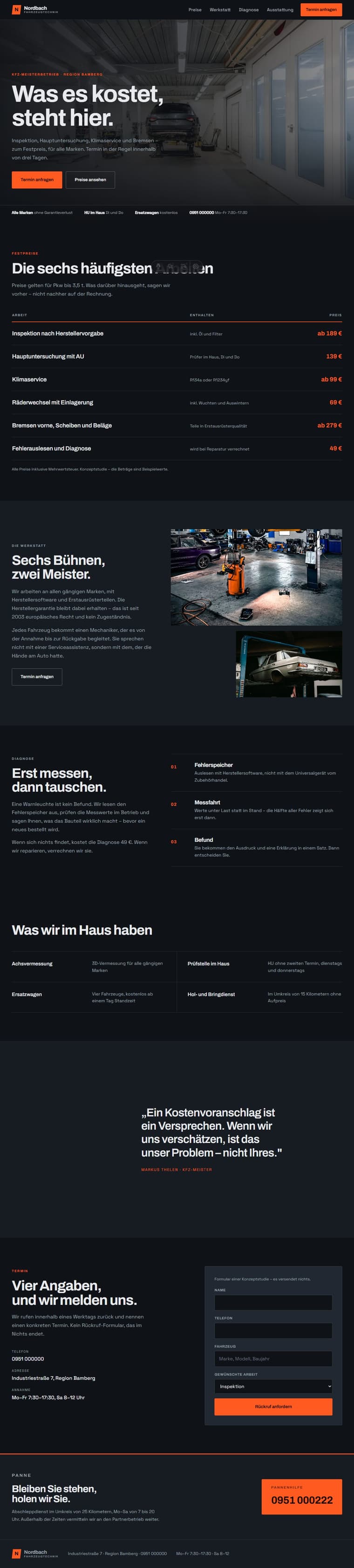 Nordbach Fahrzeugtechnik auf Rechner und Handy