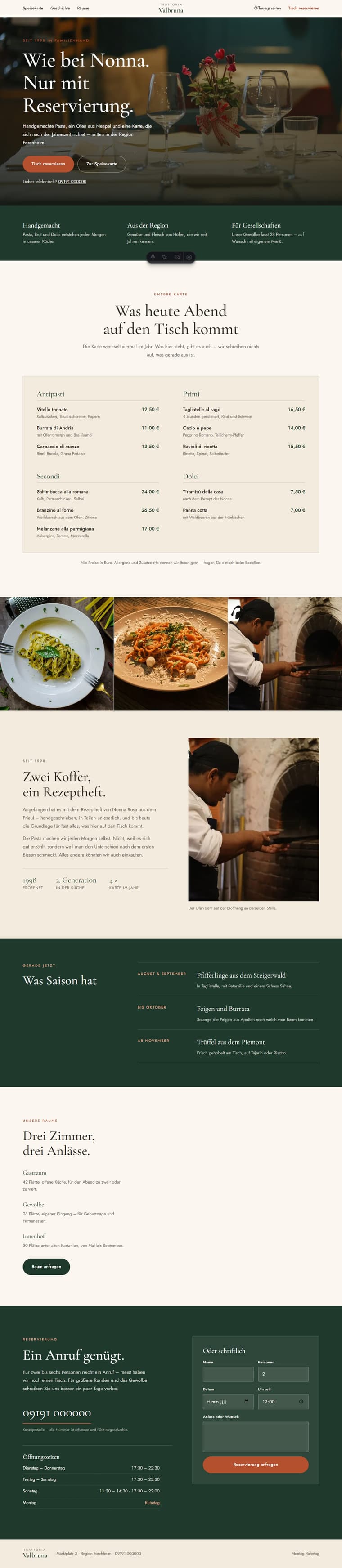 Trattoria Valbruna auf Rechner und Handy